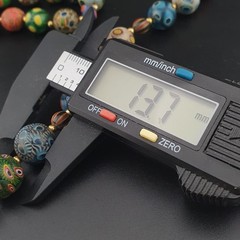 Ancient Venetian Style Mix Gabri Glass Beads Necklace 26in 10.7–13.7mm