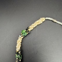 Elegant Vintage-Style Twisted Pearl – Gemstone Statement Necklace 19 Inches