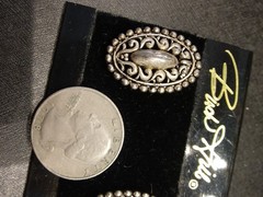 Old Stock Birch Hill Silver Plated Filigree Oval Earrings