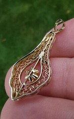 10k Lavalier Pendant & VVS 0.24ct Diamond 🔥 Modified Reclaimed Antique 🔥 VIDEO