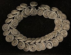 Vintage 800 Silver 7.5” Coil Swirls Handmade Hook Clasp Bracelet