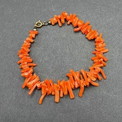 Vintage Coral Bracelet Orange Red Natural Boho