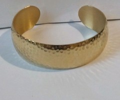 1/20 14k Gf Hammered Cuff Bracelet Gold Tone Made In USA