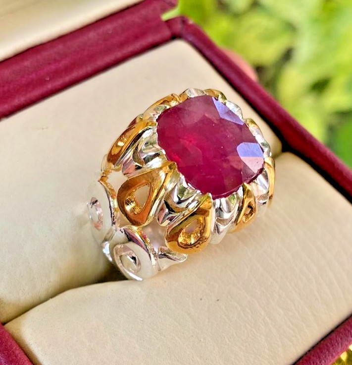 Best Cushion Cut Natural Ruby Ring Original Ruby Stone Ruby Wedding Gift Ring