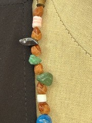 VINTAGE 1970s SOUTHWESTERN MULTI-STONE SEED BEAD NECKLACE ROSE QUARTZ TURQUOISE