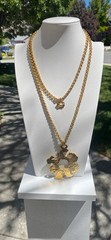 Vintage Gerard Yosca Runway Statement Necklace 44 ” Sunburst Pendant Gold Tone