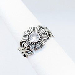 Vintage Elegant RING Silver 925 with Chic Bright Stone -size: 9.5US (19mm) | #2