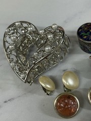 Clip On Earrings & More Reseller Lot Sarah Cov Pair And 925 Trinket Box