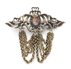 VTG Hobe Jewelry Faux Opal Rhinestone Gold Tone Tassel Brooch – Missing Stones