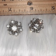Vintage Snowflake Or Star, Scatter Pins Clear Rhinestones SilverTone brooches