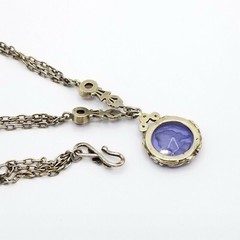 Vtg Purple Intaglio Lady Cameo Pendant Choker Necklace Purple Cabochon Jewelry