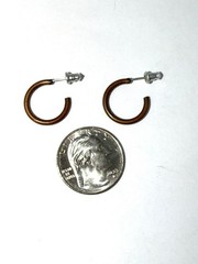Vintage Solid Copper Earrings ½” Thin Wire C-Hoop 2.8 grams Post Back
