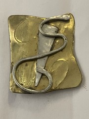 vintage copper and metal brooch