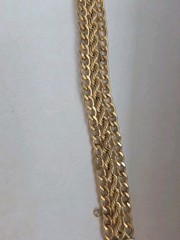 1950s Rhythm Bracelet Gold Filled Ornate 5/8″ Twisted Rope Oval Link 7.5″