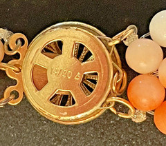 Vintage Woven Ombre Coral Bead Choker Necklace 14K Gold Filled Clasp 16″ 36g