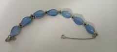 Jomaz Blue Poured Glass Fruit Salad Leaves Link Bracelet