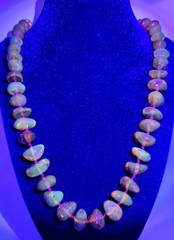 Vintage Baltic Amber Nugget Necklace Hand Knotted 24″ UV