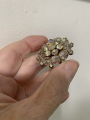 Vintage Aurora Borealis Crystal Brooch Pin
