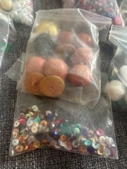 Vintage Jewelry Making Beads Lot Metal Plastic Pearls Pink Wood Miscellaneous