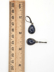 Nine West Vintage America Earrings Dangle Pierced Sodalite Leverback 1.25″ Blue