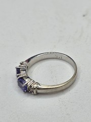 Vintage 14k white gold Diamond & Tanzanite ring