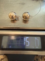 Vtg. Sterling Silver Ball Chime Dangle Earrings