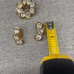 Vintage Judy Lee Set Brooch Earrings Clear Round Rhinestones Gold Tone