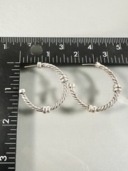BARRA 925 Sterling Silver Twisted Cable Wire C Hoops 14k Post Earrings
