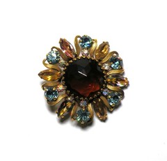 VINTAGE WEISS RHINESTONE CRYSTAL PIN BROOCH MID CENTURY 1950’S 1960’S COSTUME