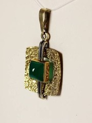 TEKA Studio 8K Yellow Gold Germany Agate Pendant Theodor Klotz 7/8″ – 6052