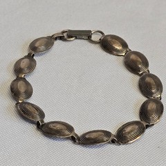 Vtg Sterling Silver Panel Bracelet 6.03g Fine Jewelry 7.25″ Fold Over