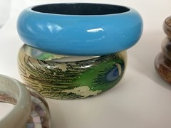 Vintage Bangle Bracelet Lot 11 Mixed Wood Acrylic Resin Lucite Boho As Is