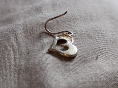 Vintage SU Thailand Sterling Silver Unique Shape Heart Pierced Earrings.