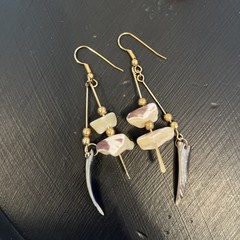 Earrings, 4 Pair, Various Color And Materials, Pierce Closures