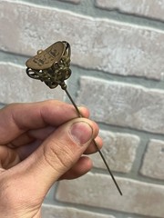 Antique Victorian Hair Stick Pin Ornate Floral Art Nouveau Monogram