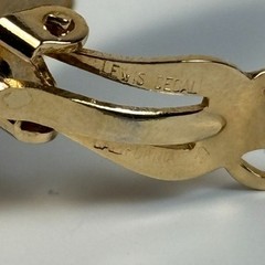 Lewis Segal Earrings Clip On Gold Tone Glass Grecian Urn Vase Cameo 1960s