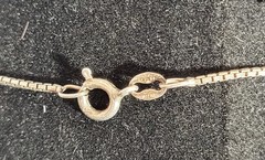 Vtg Signed Scrimshaw Pendant Necklace 925 Diagonal Italy Sterling Silver Chain