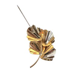 Floral Gold Plated Brooch Vintage