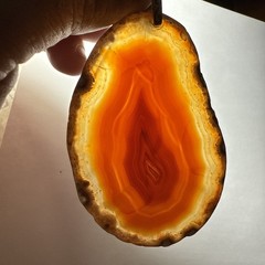 Pendant Agate Red Orange Huge 75mm Long 51mm Wide Vintage
