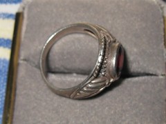 Vintage Small sz 5 to 5.5 Sterling Silver 925 and Red Garnet or Ruby Ring 4.5gr