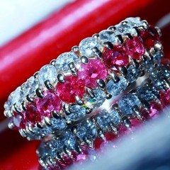 14k yellow gold 1.50ct natural diamond size 6.75 ring ruby band heated 4.95gr