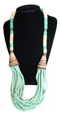 Women’s Vintage Multicolor Coconut Beaded Necklace 29 in