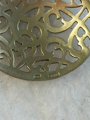 Pendant tracery with chain silver 875 Russian Soviet Gold vintage Russian USSR