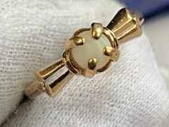 Antique 10K Yellow Gold Ring 1.89g Fine Jewelry Size 5.75 Band White Round Stone