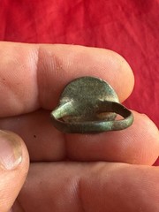 RARE Ancient Greek Bronze Ring–Intaglio or Decorative Design-Circa Medieval M109