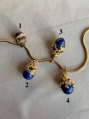 VINTAGE RUSSIAN VERMEIL EGG PENDANTS