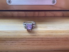 Sterling Silver Ring Size 8.25 Band with Purple Stone Amethyst?