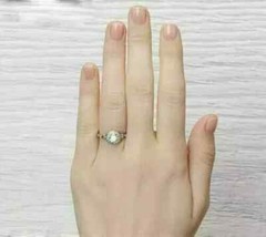Art Deco Style Round Cut Lab Created Diamond Engagement Ring 14K White Gold FN
