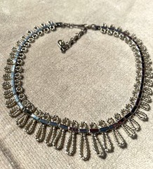 Vintage Coro Signed Necklace Pale Gold Tone Dangle Links Statement Excellent con