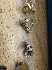 Lot 19 Pair VTG Clip On & Twist Back Earrings Beaded Pearl Retro Mod W/ Box